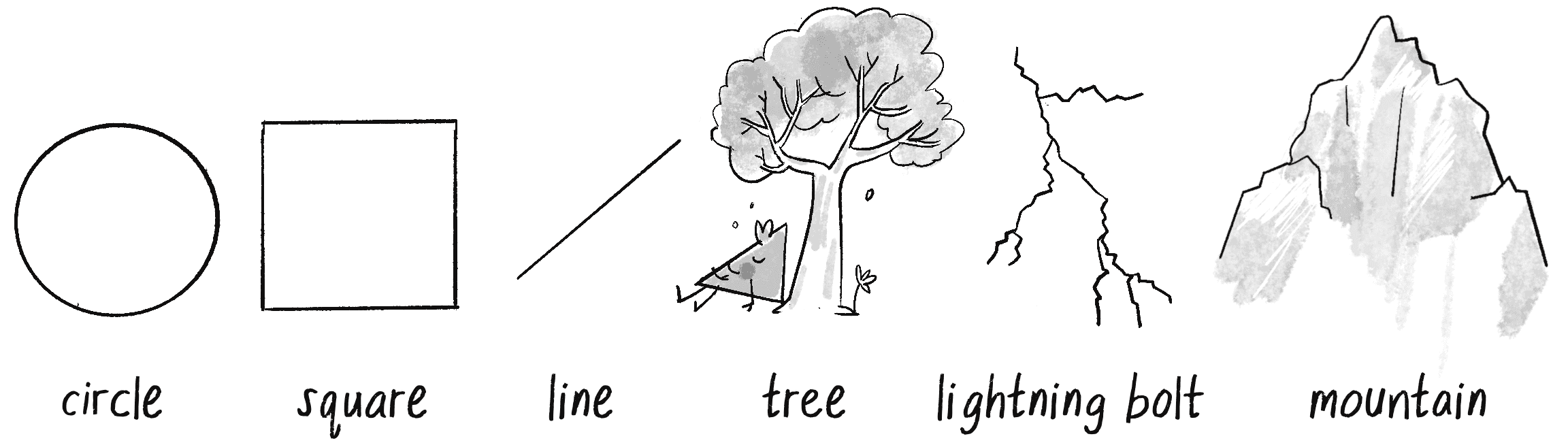 Figure 8.1: Comparing idealized Euclidean geometry to shapes found in nature